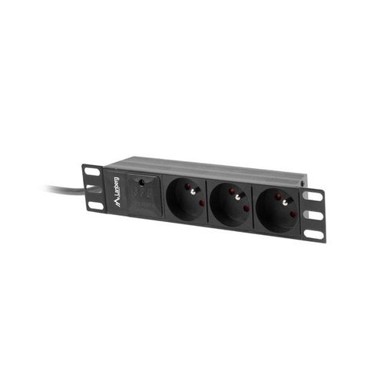 LANBERG Prespojni panel za mrežni ormar, 10", 1U, 16A, 3X 230V PL
